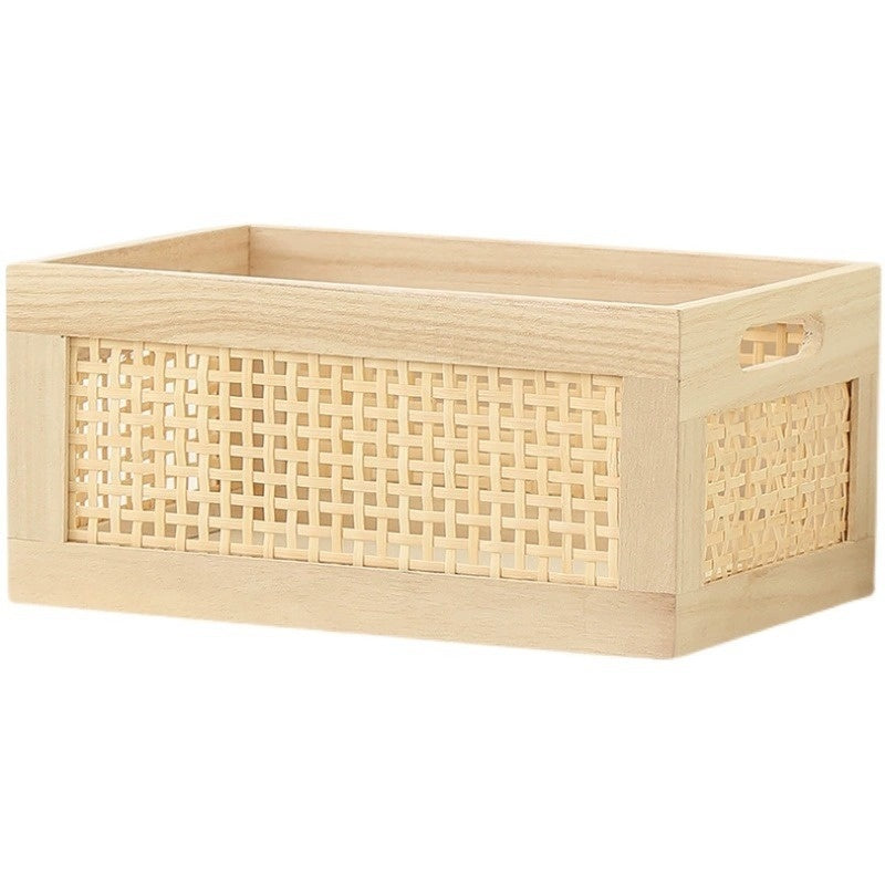 Black Rattan Storage Basket