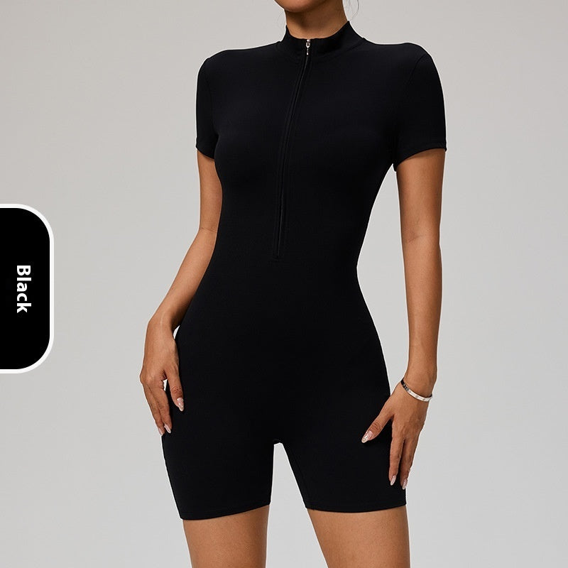 SculptZip Short Sleeve Jumpsuit