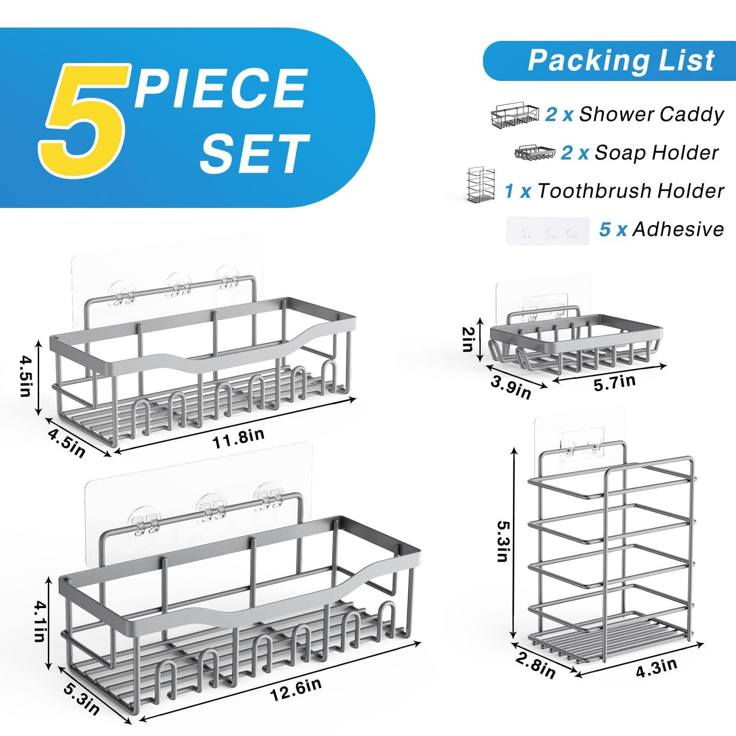 5-Piece Shower Organizer