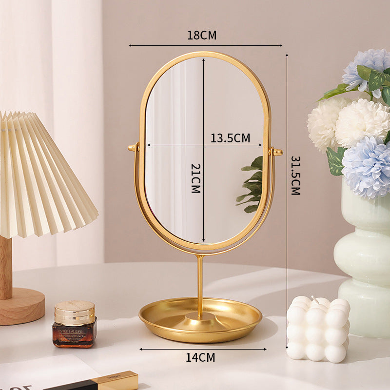 Elegant Gold Tabletop Makeup Mirror