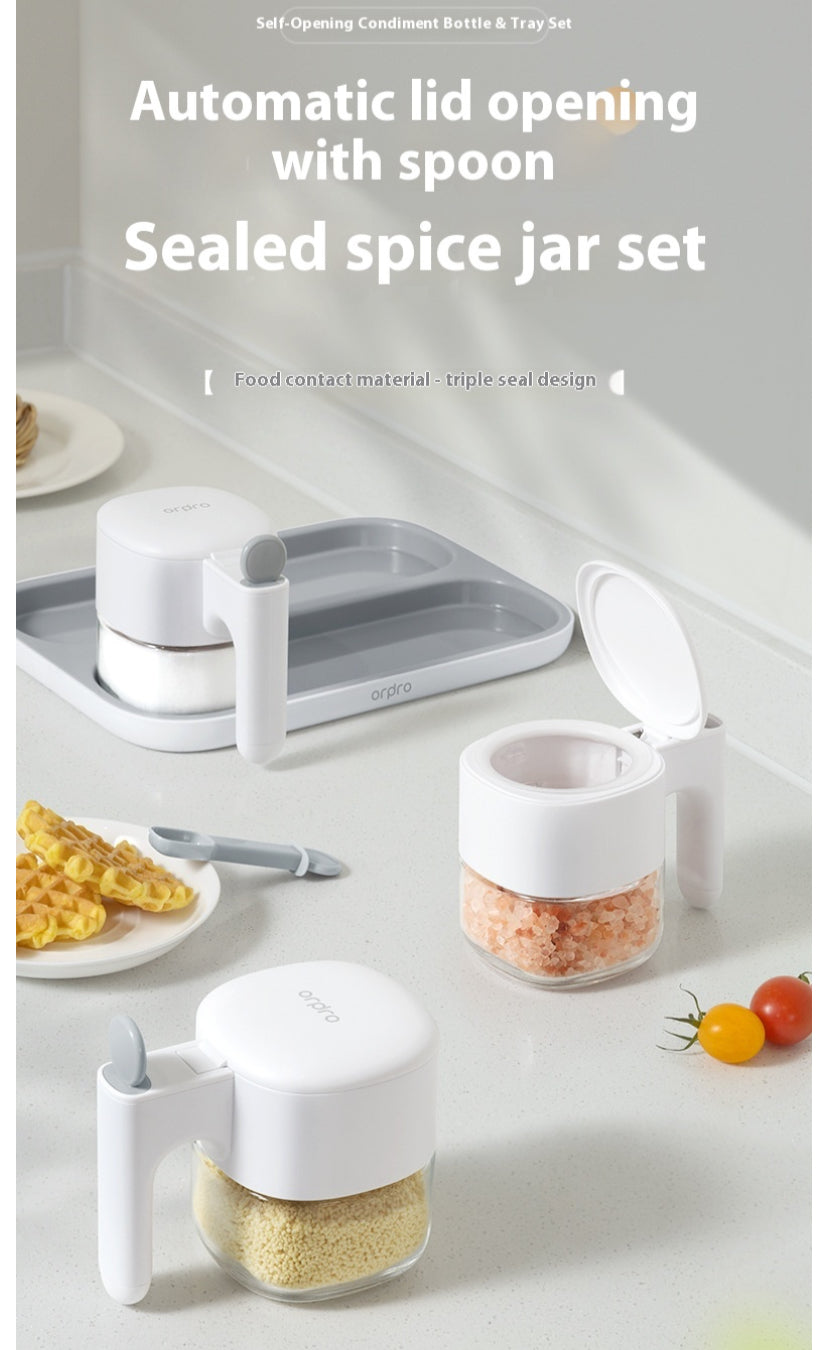 Automatic Flip-Top Seasoning Jar Set