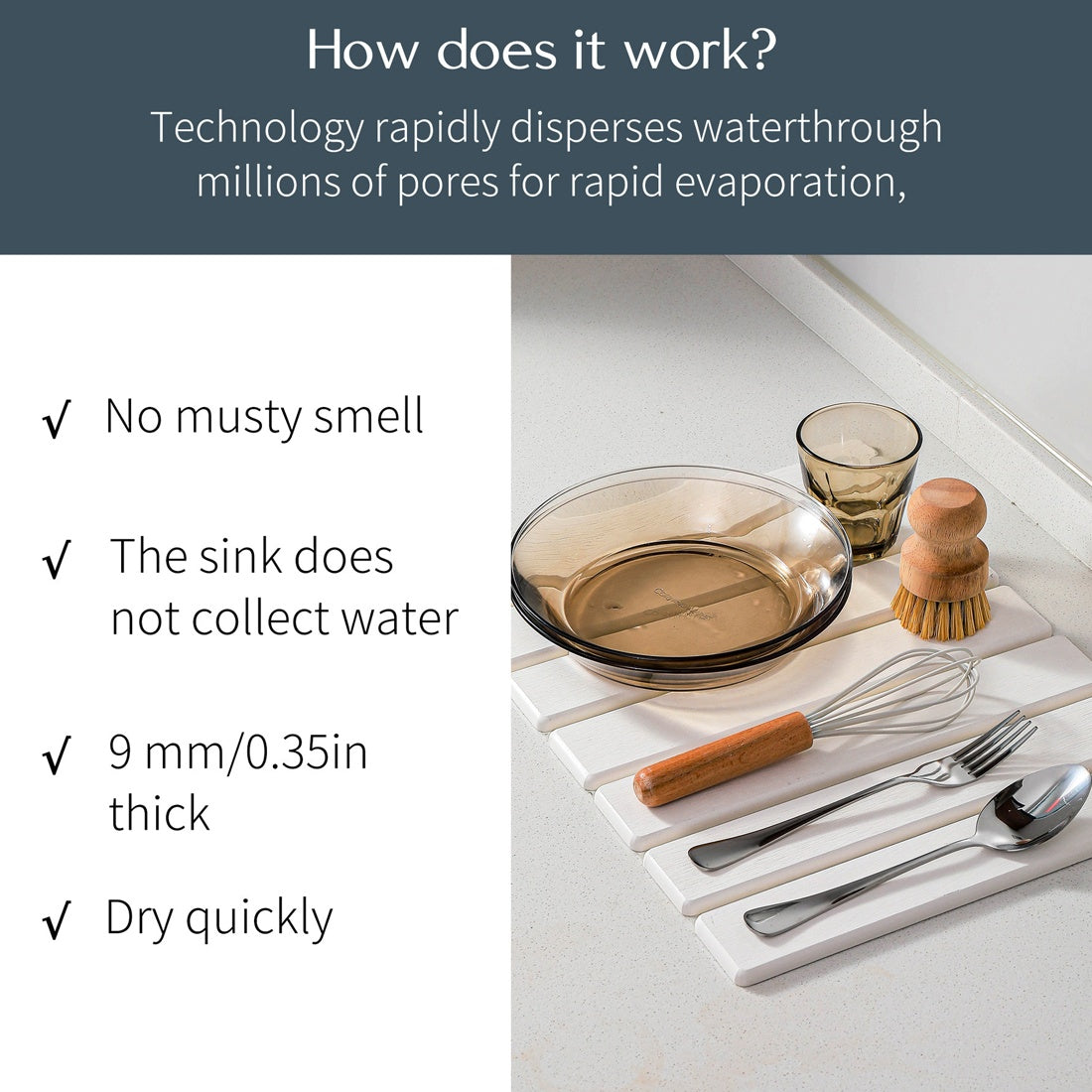 Large Diatomite Stone Dish Drying Mat
