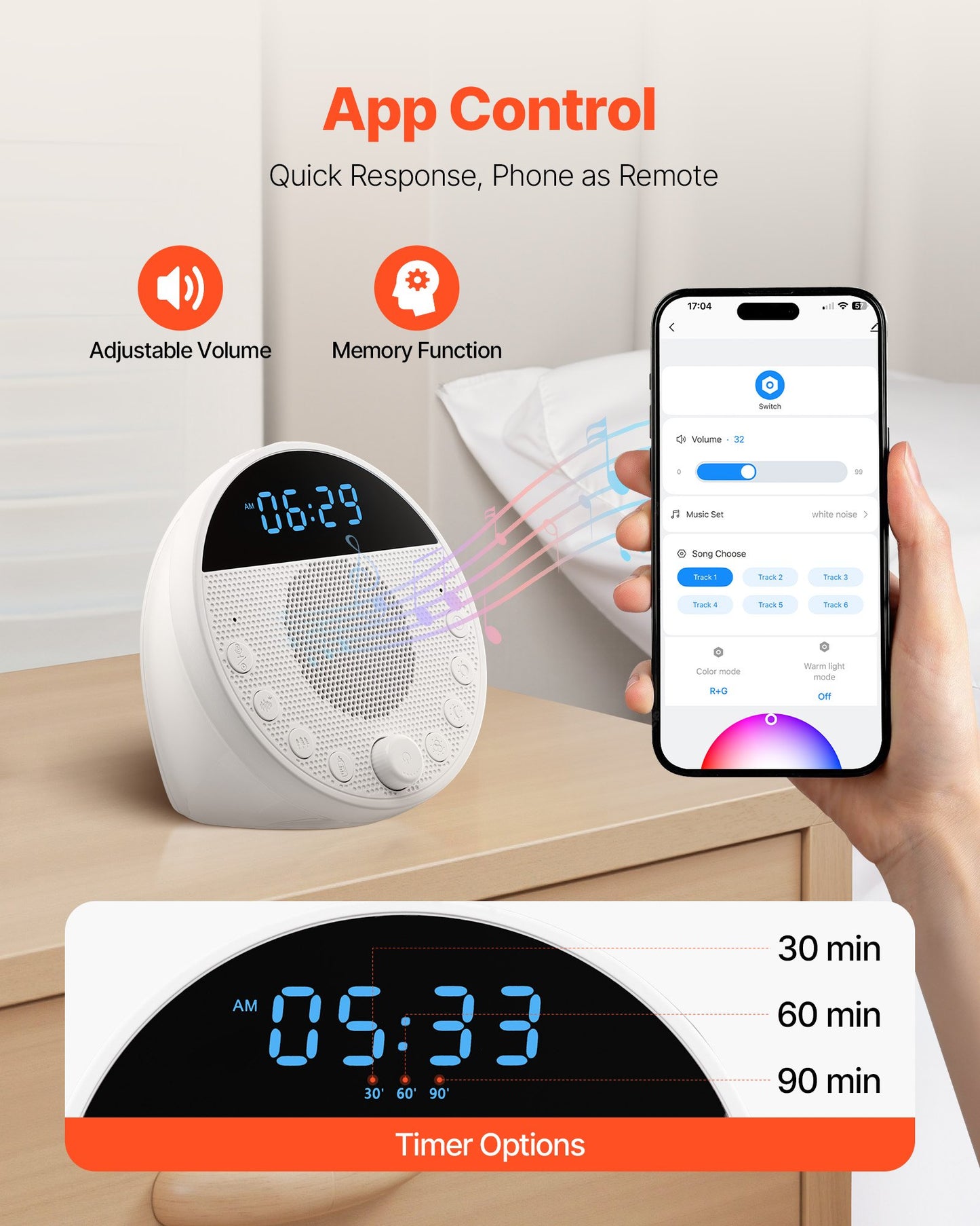 6-in-1 White Noise Sleep Sound Machine