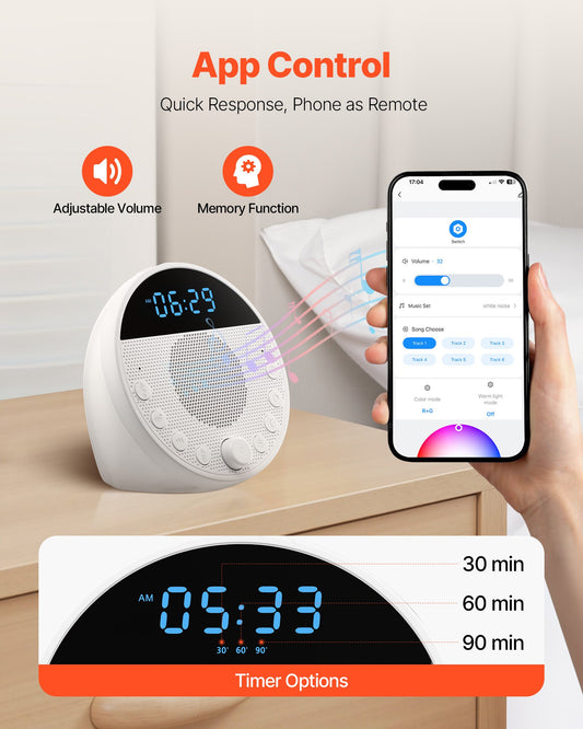 6-in-1 White Noise Sleep Sound Machine