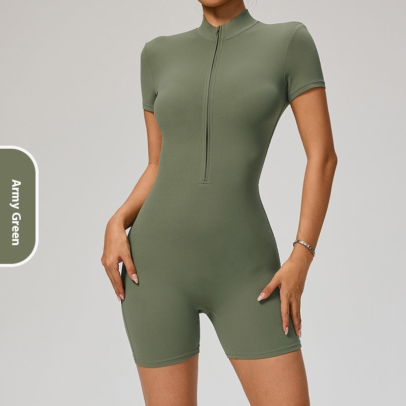 SculptZip Short Sleeve Jumpsuit