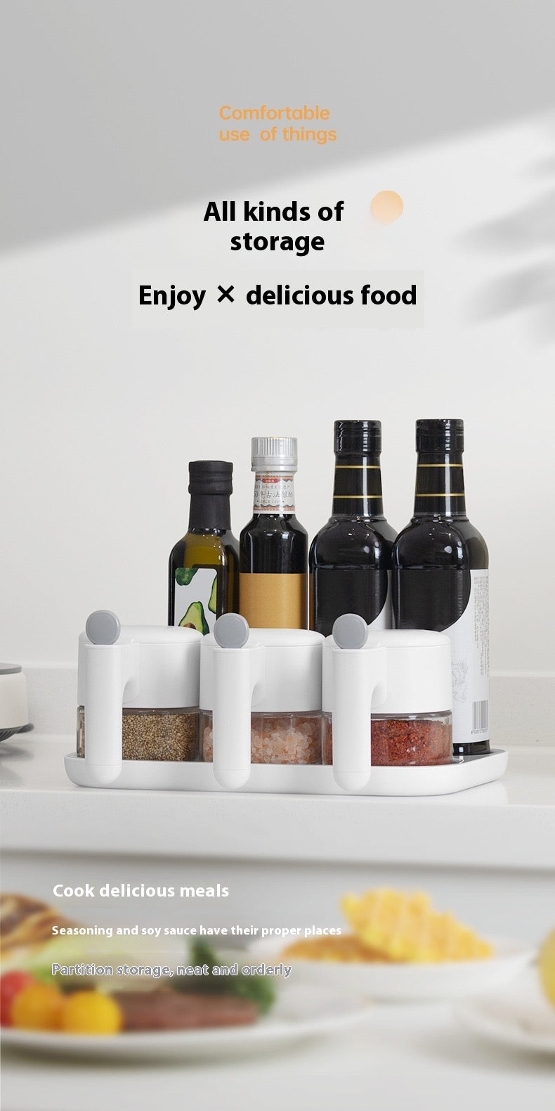Automatic Flip-Top Seasoning Jar Set