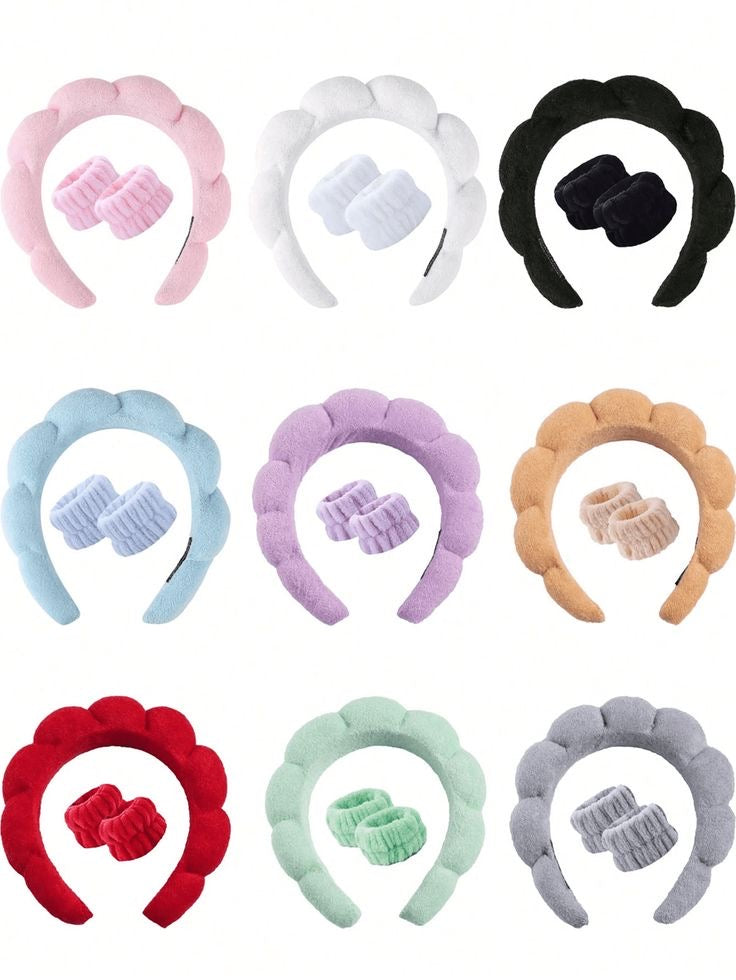 Twist Sponge Headband & Wrist Strap Set