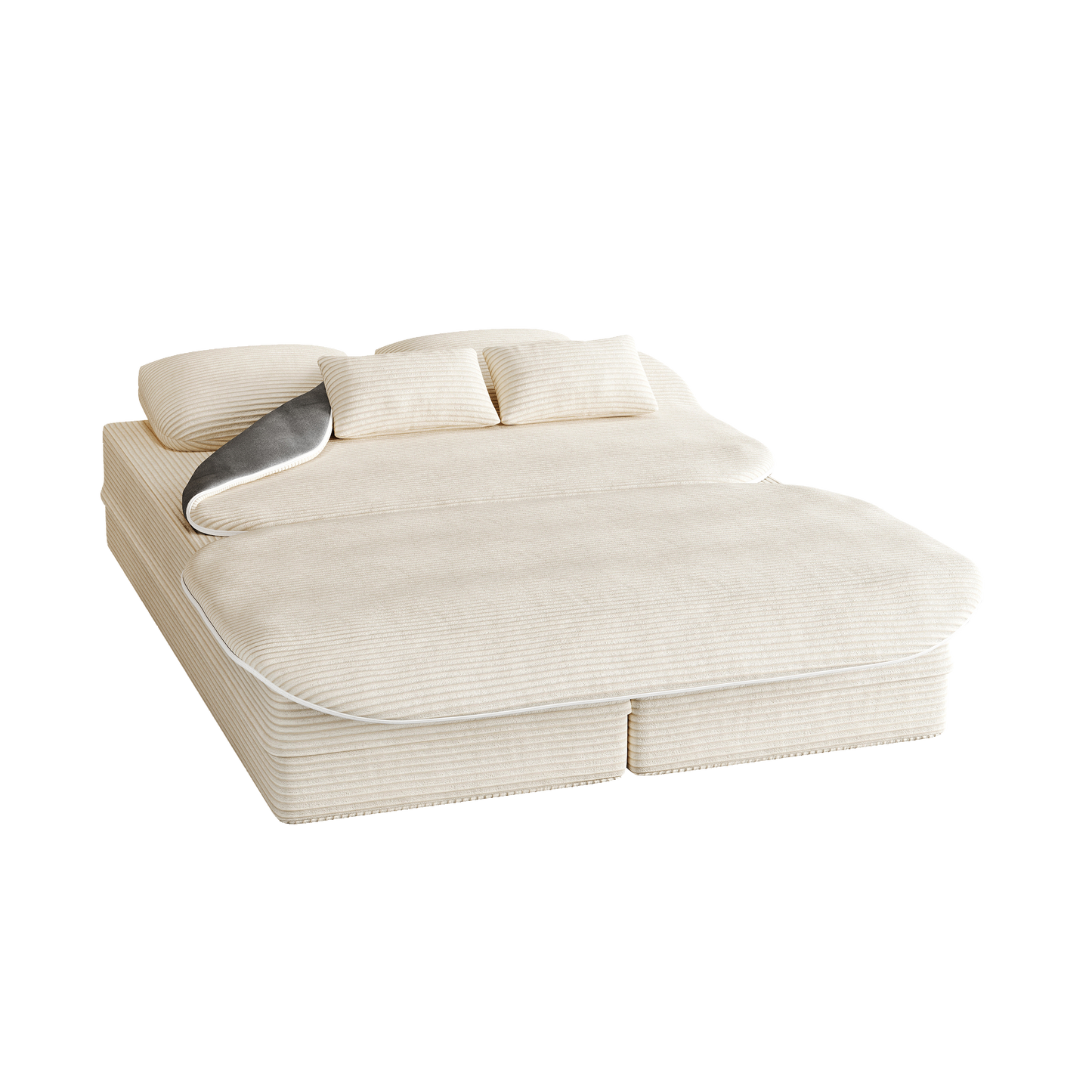 2 in 1 Sculpt Bouclé Lounger