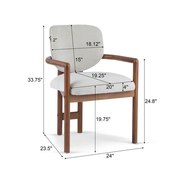 Sculpted Walnut Accent Chair Set