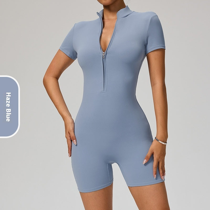 SculptZip Short Sleeve Jumpsuit