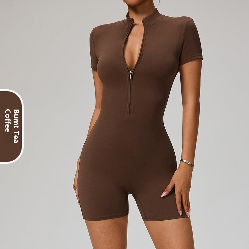 SculptZip Short Sleeve Jumpsuit