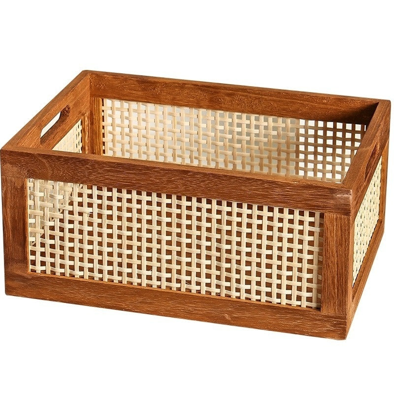 Black Rattan Storage Basket