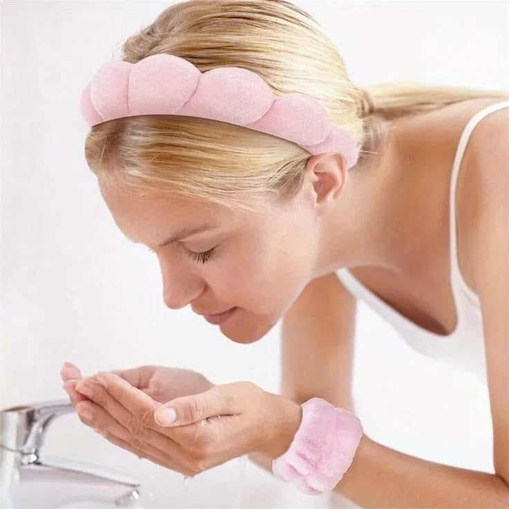 Twist Sponge Headband & Wrist Strap Set