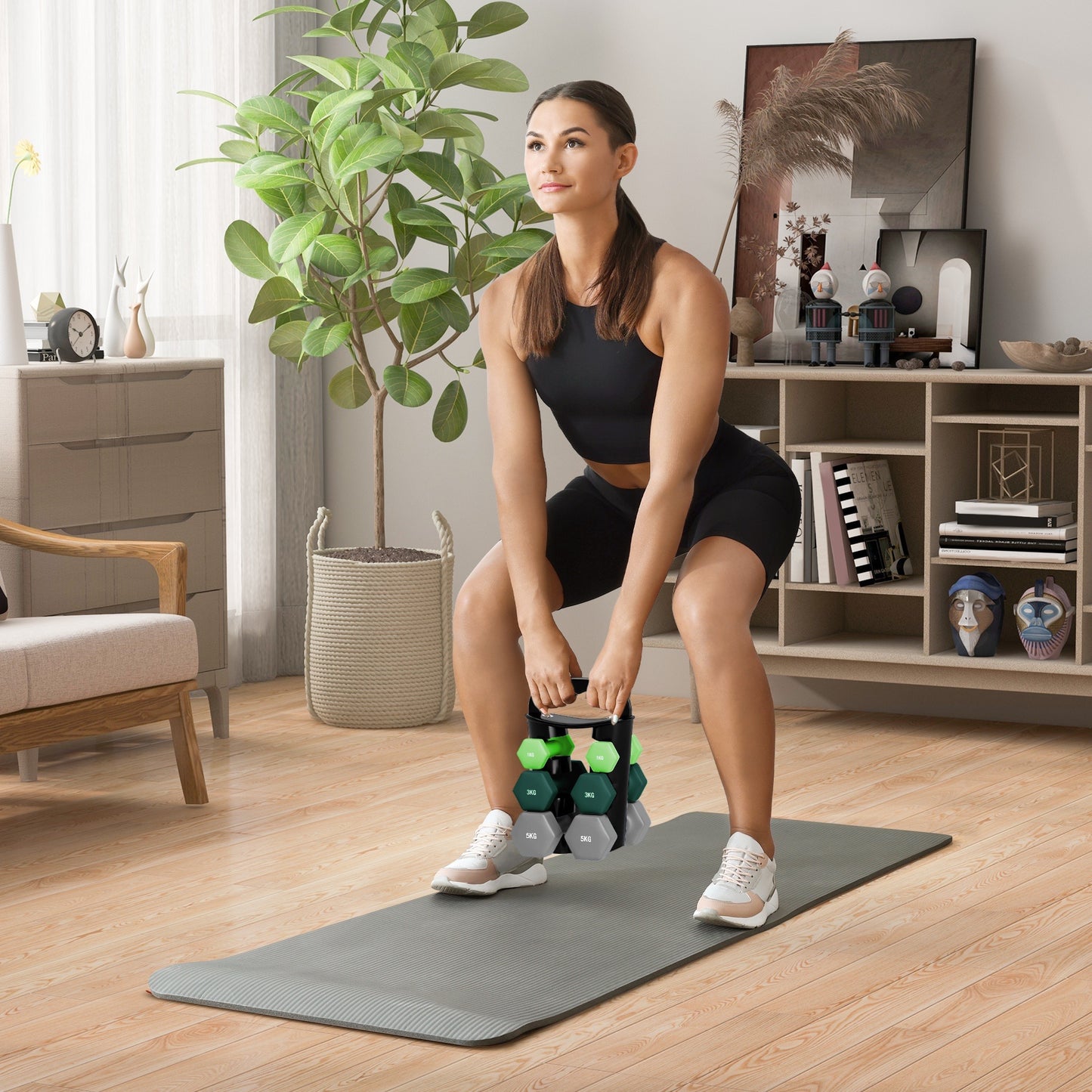 Dumbbells Set With Storage Rack