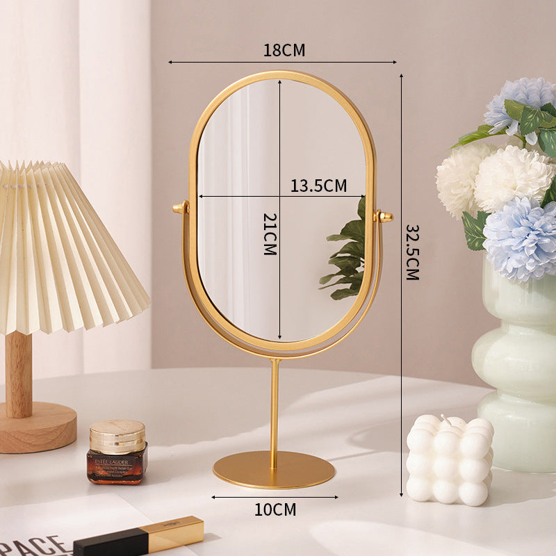 Elegant Gold Tabletop Makeup Mirror