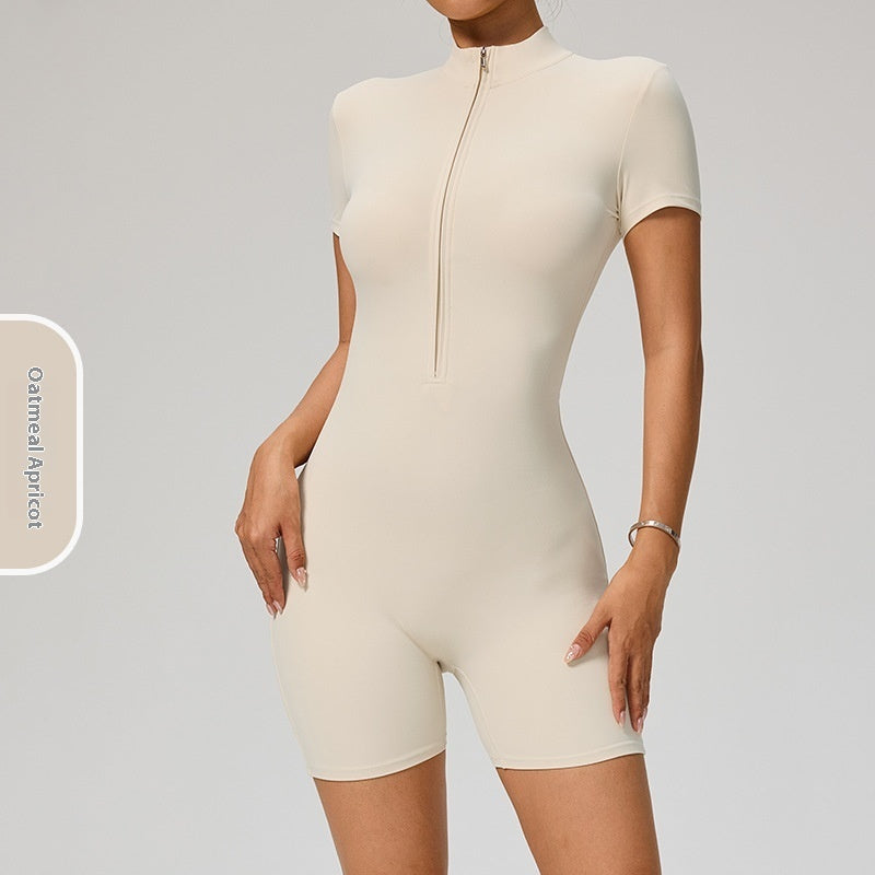 SculptZip Short Sleeve Jumpsuit