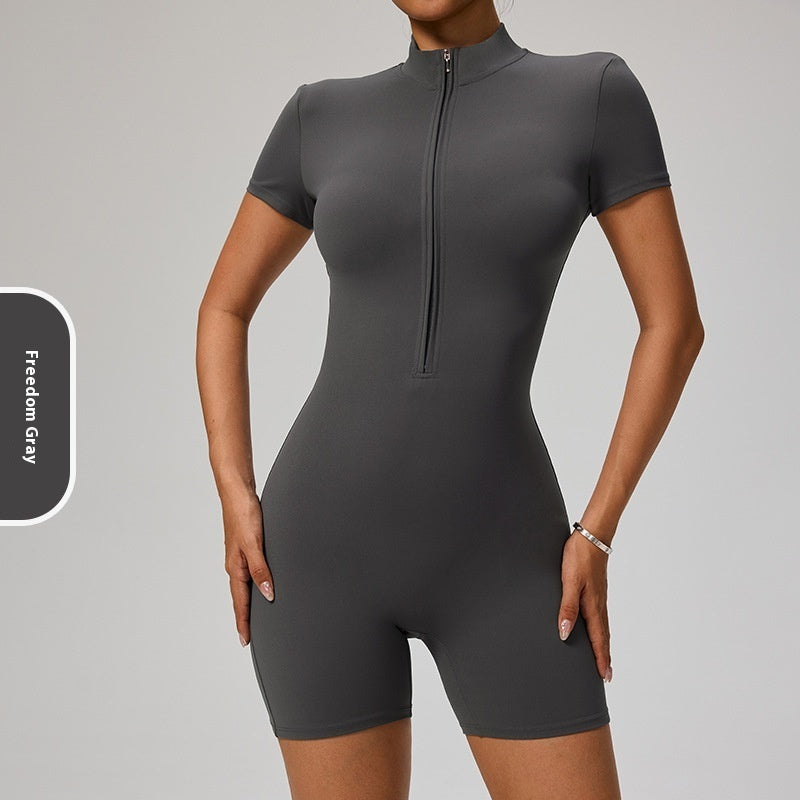 SculptZip Short Sleeve Jumpsuit