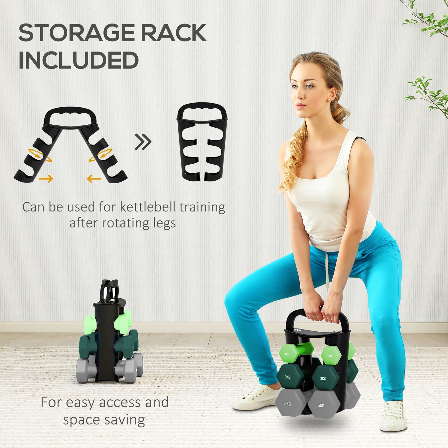 Dumbbells Set With Storage Rack