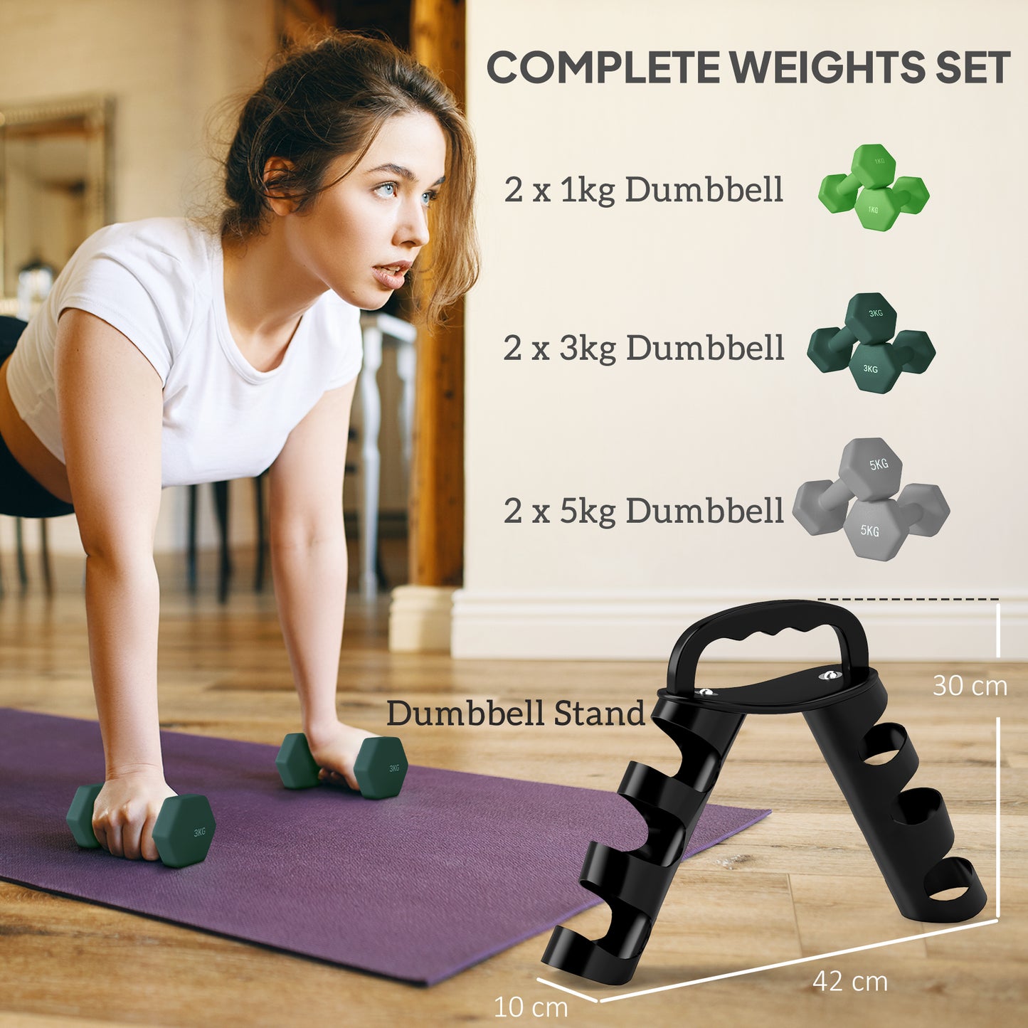 Dumbbells Set With Storage Rack