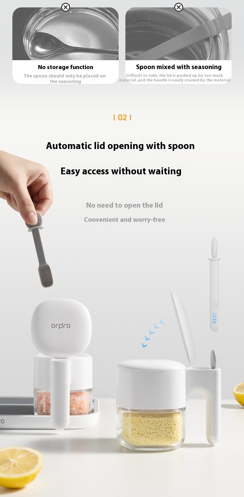 Automatic Flip-Top Seasoning Jar Set