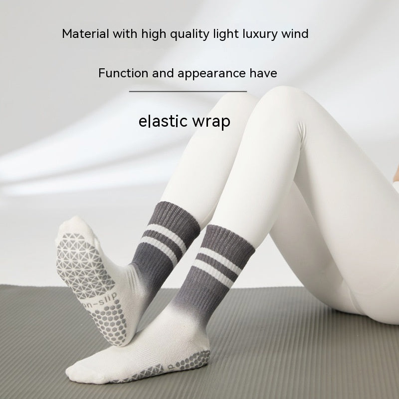 Non-Slip Striped Gradient Pilates Socks