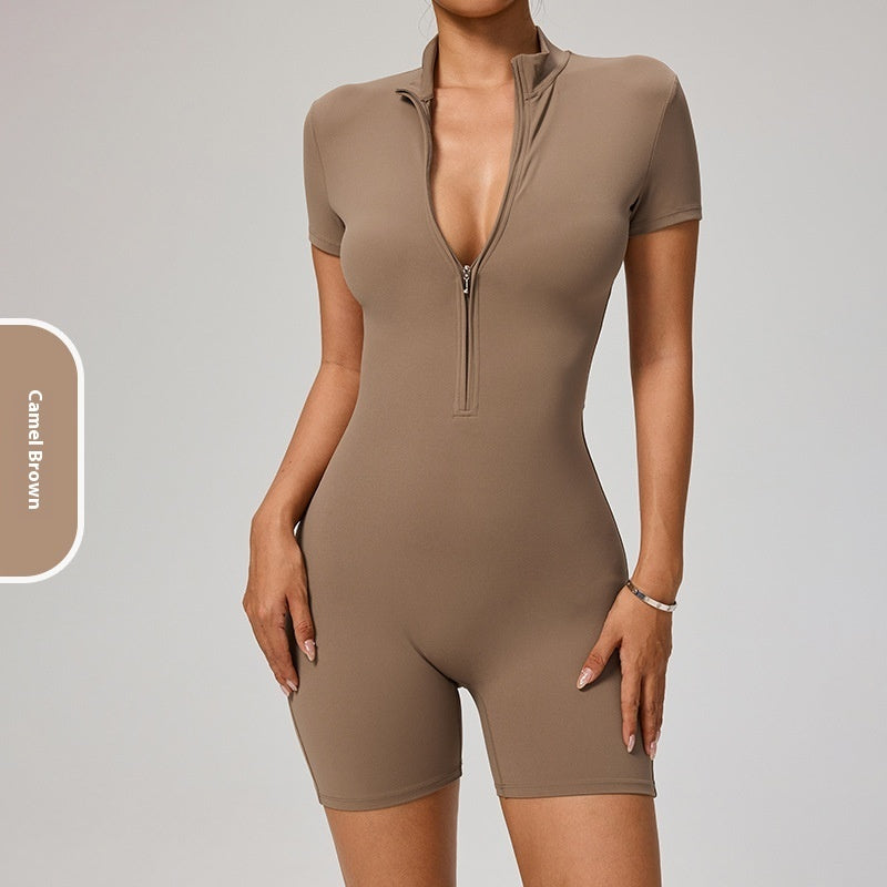 SculptZip Short Sleeve Jumpsuit