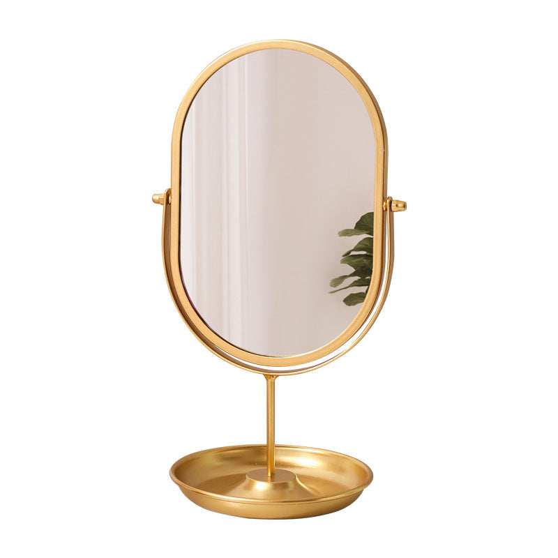 Elegant Gold Tabletop Makeup Mirror