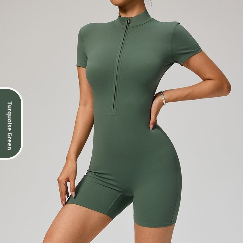 SculptZip Short Sleeve Jumpsuit