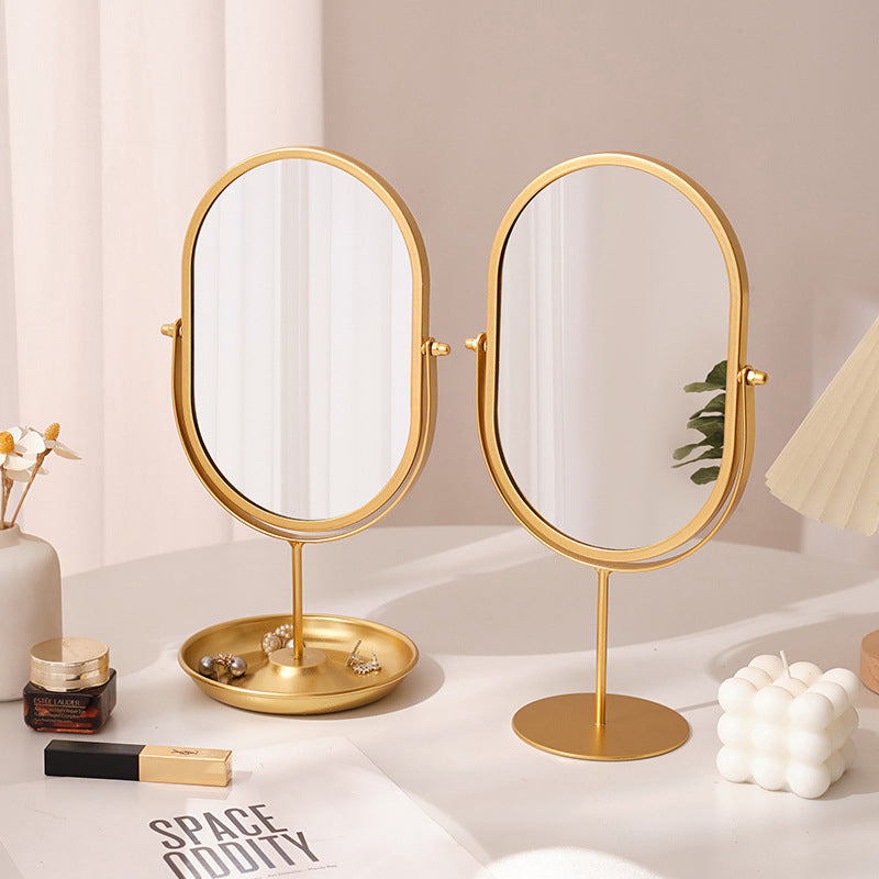 Elegant Gold Tabletop Makeup Mirror