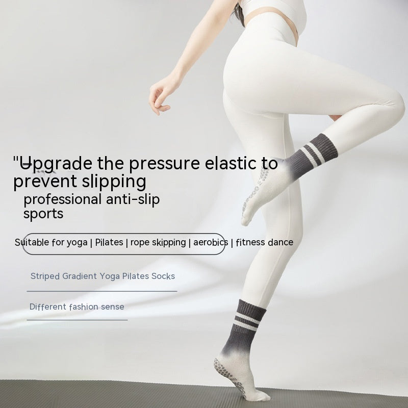 Non-Slip Striped Gradient Pilates Socks