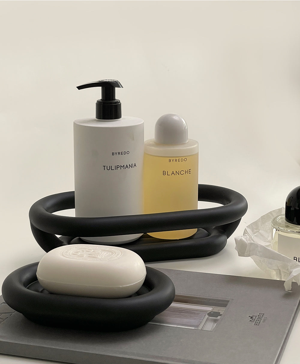 Minimalist Sculptural Soap Dish & Tray